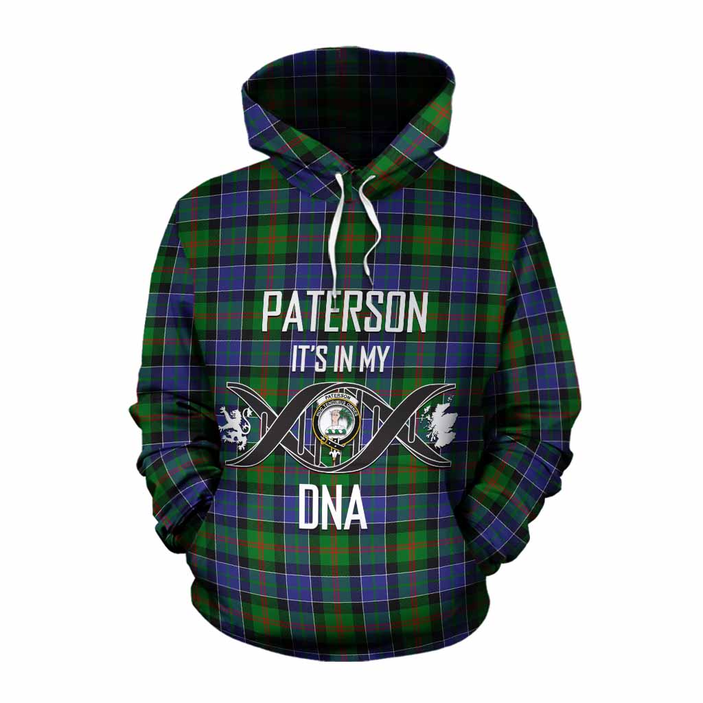 Tartan Vibes Clothing Paterson Tartan Cotton Hoodie with Family Crest DNA In Me Style