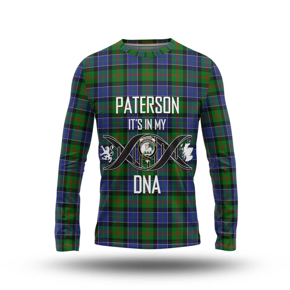 Paterson Tartan Long Sleeve T-Shirt with Family Crest DNA In Me Style Unisex - Tartanvibesclothing Shop