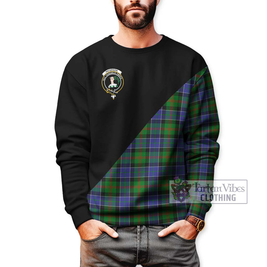 Paterson Tartan Sweatshirt with Family Crest and Military Logo Style Unisex - Tartanvibesclothing Shop