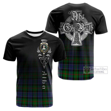 Paterson Tartan Cotton T-shirt Featuring Alba Gu Brath Family Crest Celtic Inspired