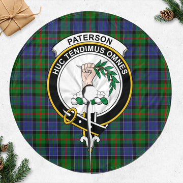 Paterson Tartan Christmas Tree Skirt with Family Crest