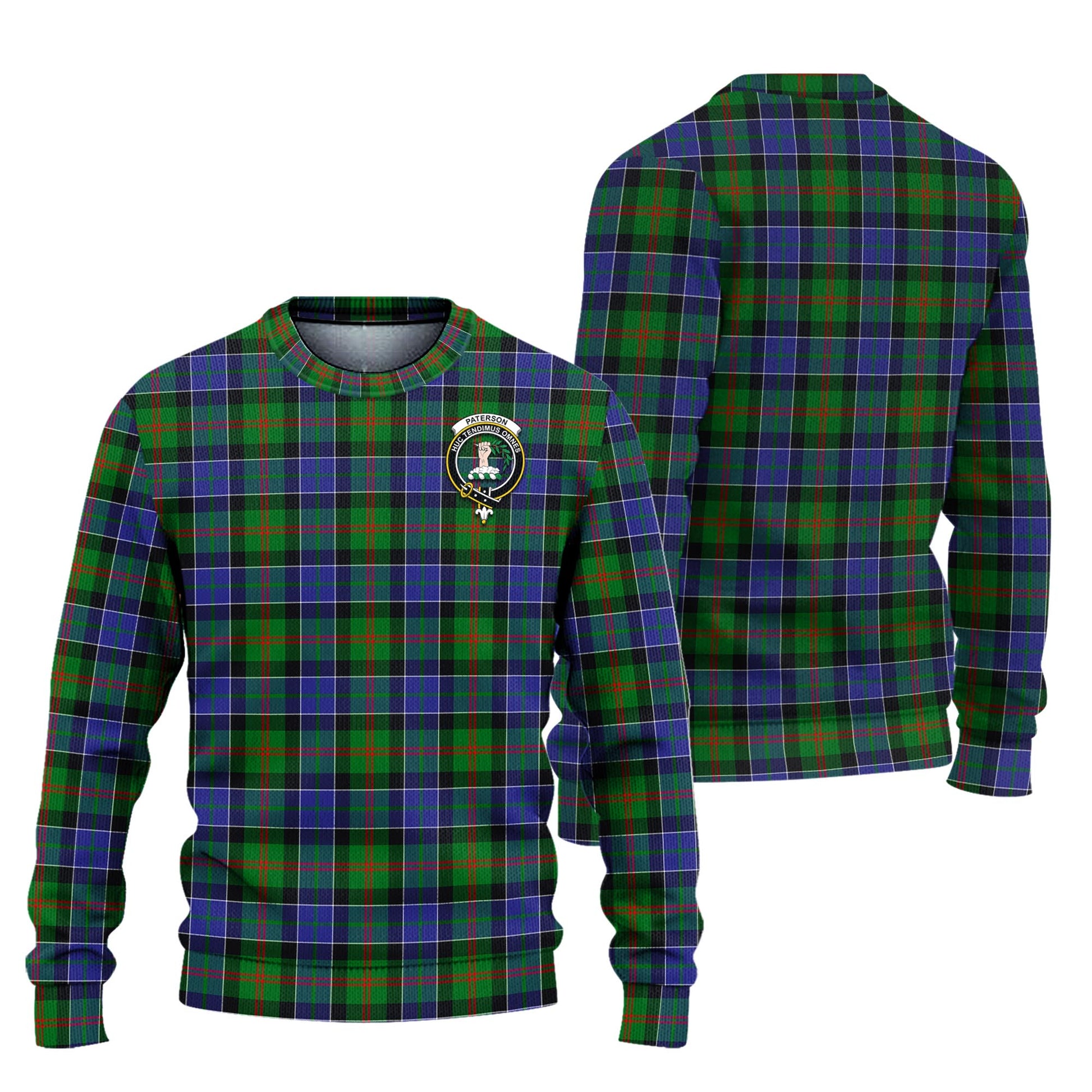 Paterson Tartan Knitted Sweater with Family Crest Unisex - Tartanvibesclothing