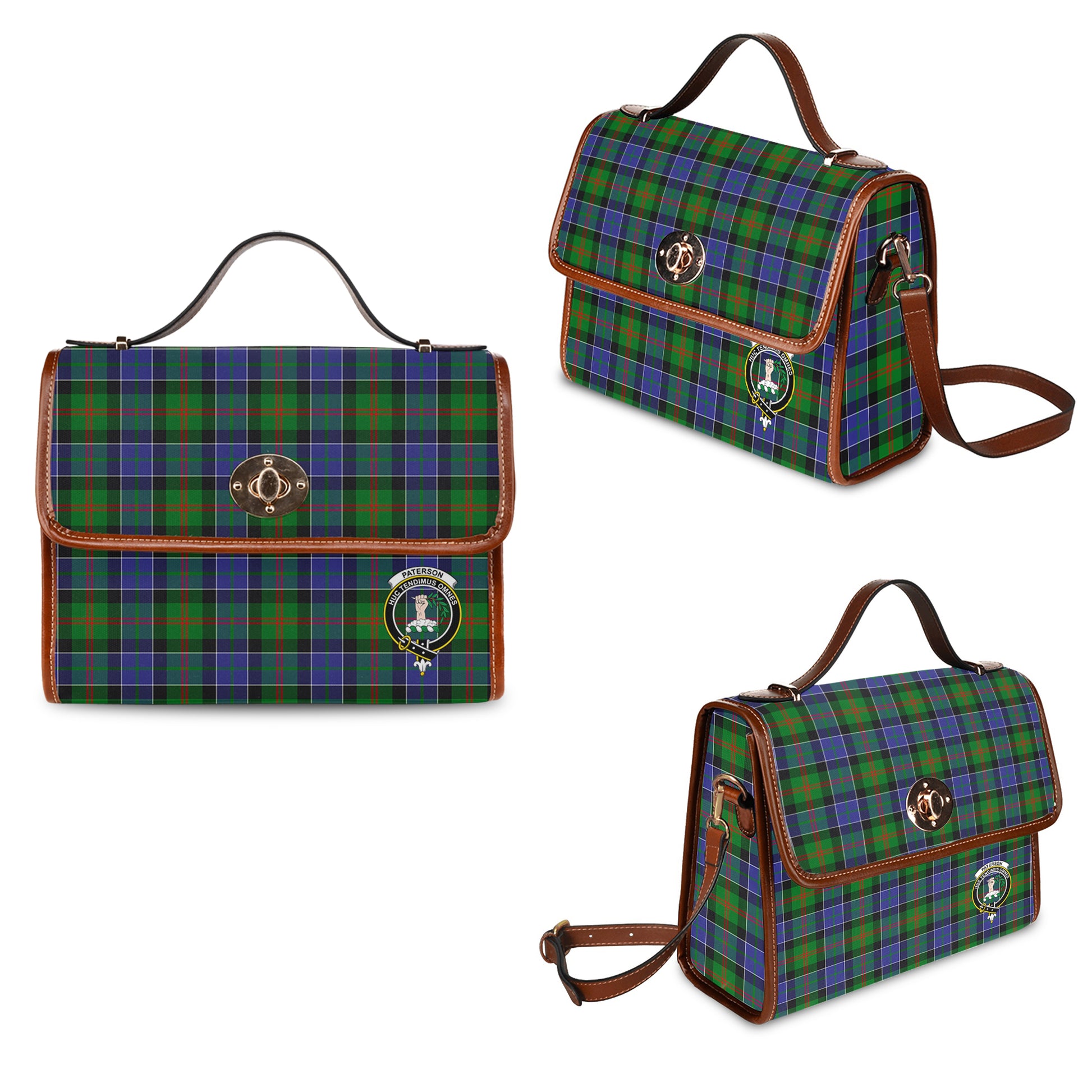 paterson-tartan-leather-strap-waterproof-canvas-bag-with-family-crest