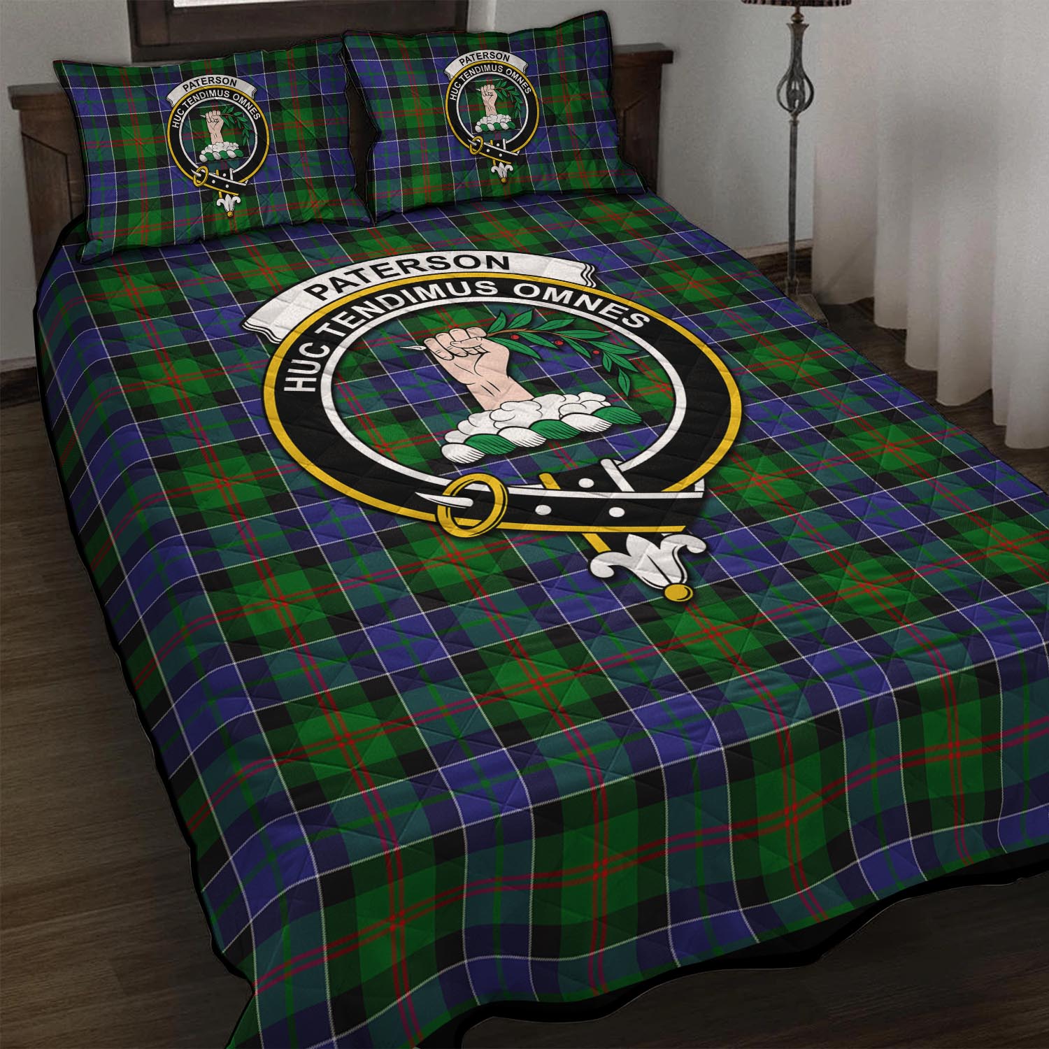 Paterson Tartan Quilt Bed Set with Family Crest - Tartan Vibes Clothing