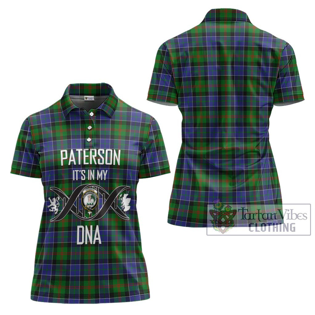 Paterson Tartan Women's Polo Shirt with Family Crest DNA In Me Style - Tartanvibesclothing Shop