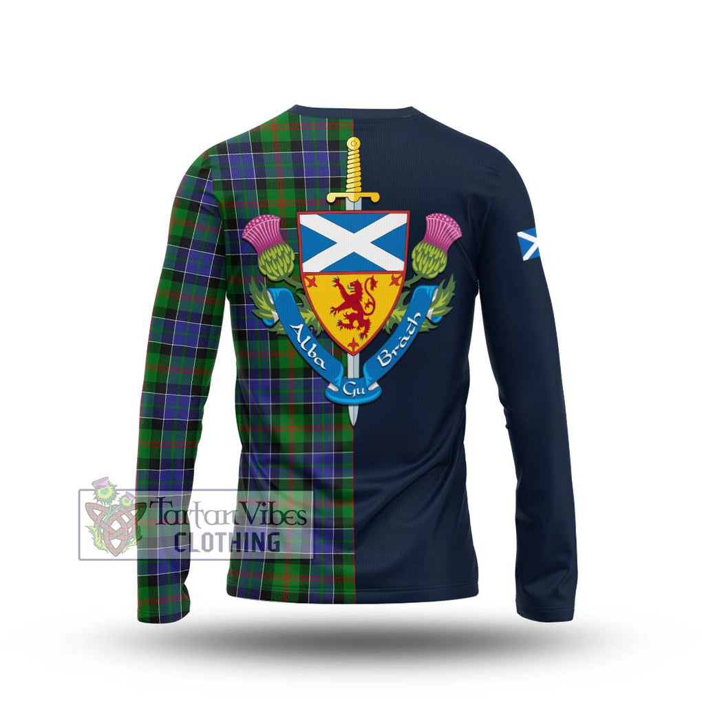 Tartan Vibes Clothing Paterson Tartan Long Sleeve T-Shirt with Scottish Lion Royal Arm Half Style