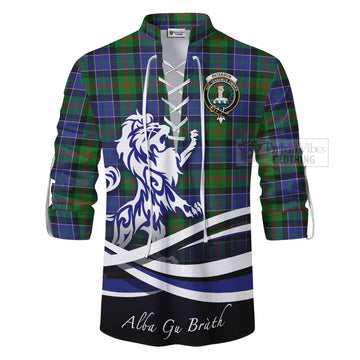 Paterson Tartan Ghillie Kilt Shirt with Alba Gu Brath Regal Lion Emblem