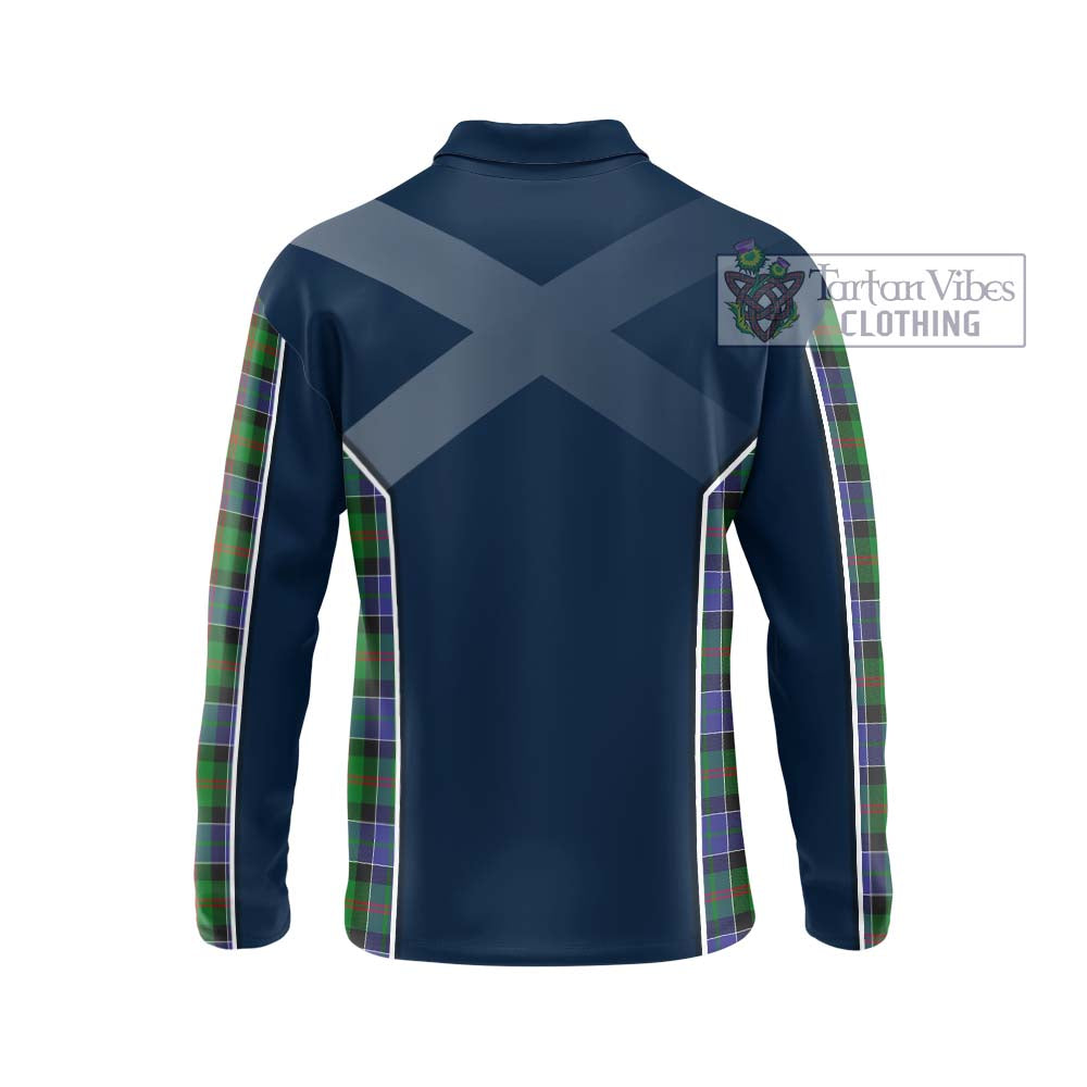 Paterson Tartan Long Sleeve Polo Shirt with Family Crest and Lion Rampant Vibes Sport Style - Tartan Vibes Clothing