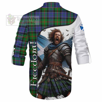 Paterson Crest Tartan Ghillie Kilt Shirt Inspired by the Freedom of Scottish Warrior