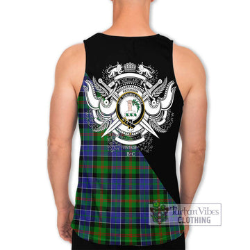 Paterson Tartan Men's Tank Top with Family Crest and Military Logo Style