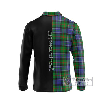 Paterson Tartan Long Sleeve Polo Shirt with Family Crest and Half Of Me Style