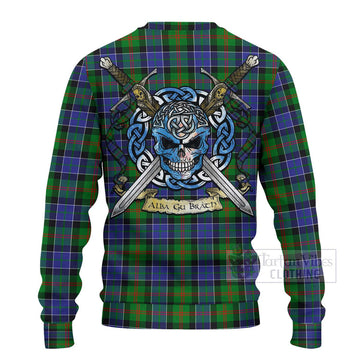 Paterson Tartan Ugly Sweater with Family Crest Celtic Skull Style