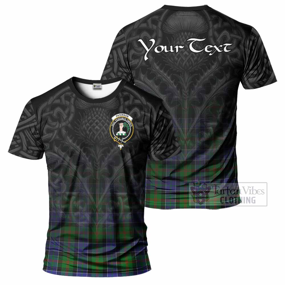 Tartan Vibes Clothing Paterson Tartan T-Shirt with Family Crest Celtic Thistle Vibes