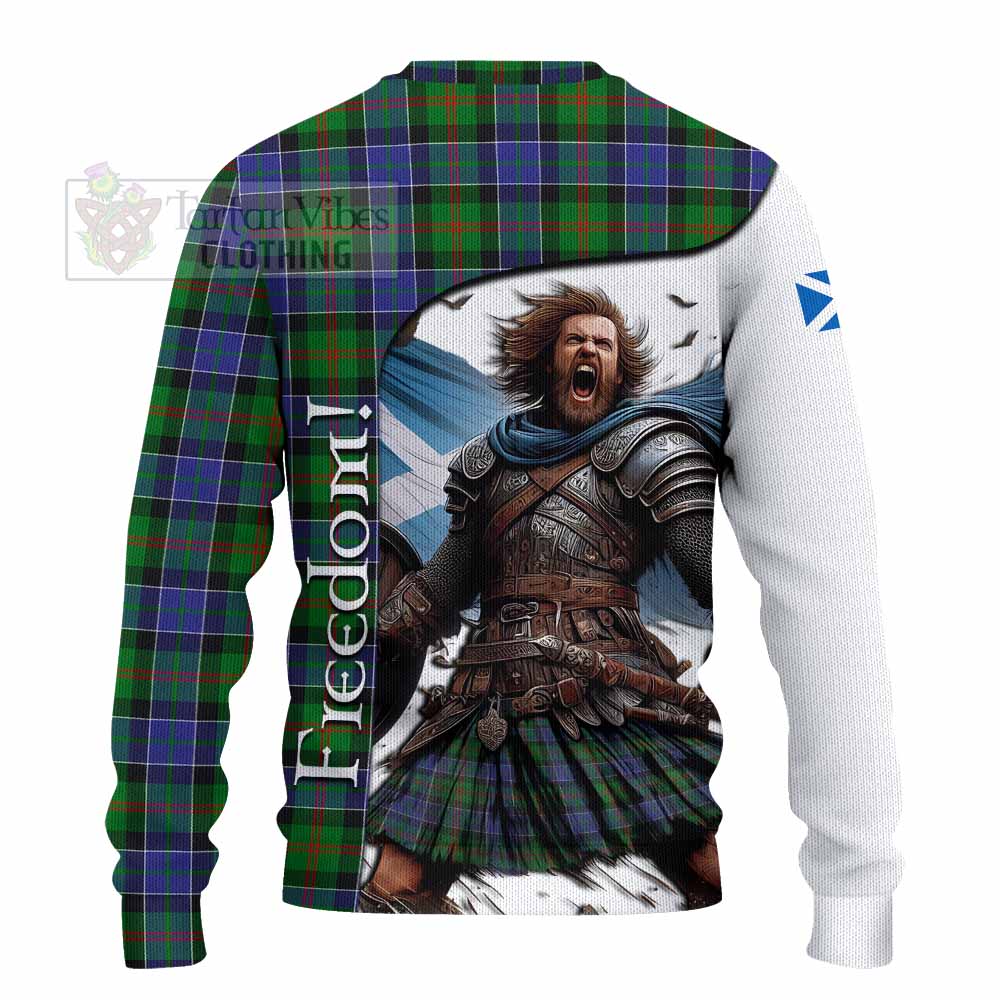 Tartan Vibes Clothing Paterson Crest Tartan Knitted Sweater Inspired by the Freedom of Scottish Warrior