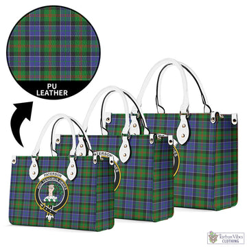 Paterson Tartan Luxury Leather Handbags with Family Crest