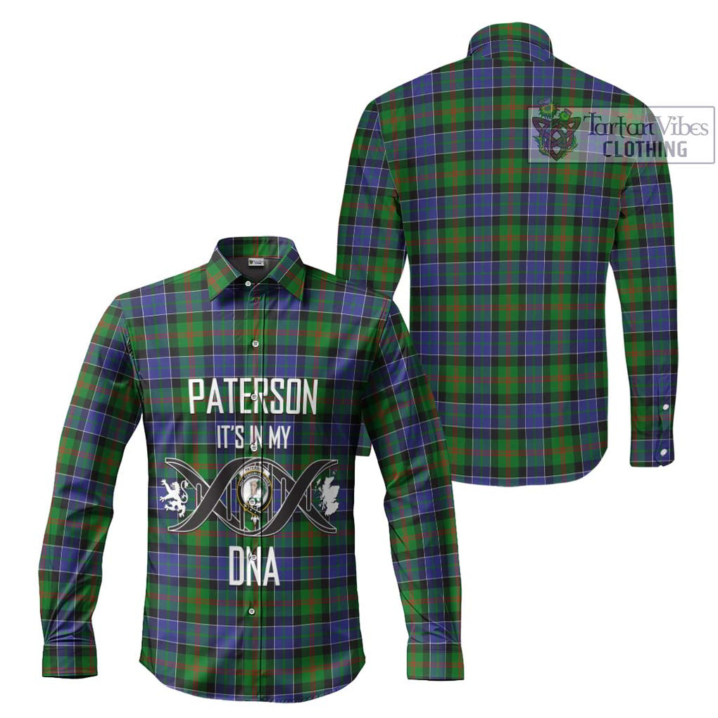 Paterson Tartan Long Sleeve Button Shirt with Family Crest DNA In Me Style Men's Shirt - Tartanvibesclothing Shop