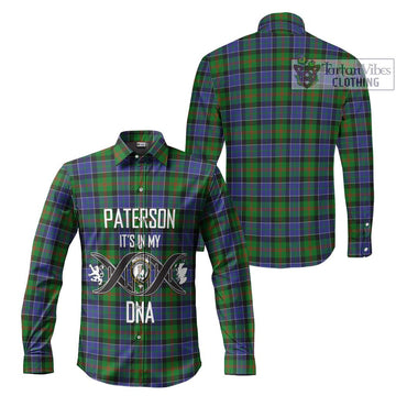 Paterson Tartan Long Sleeve Button Shirt with Family Crest DNA In Me Style