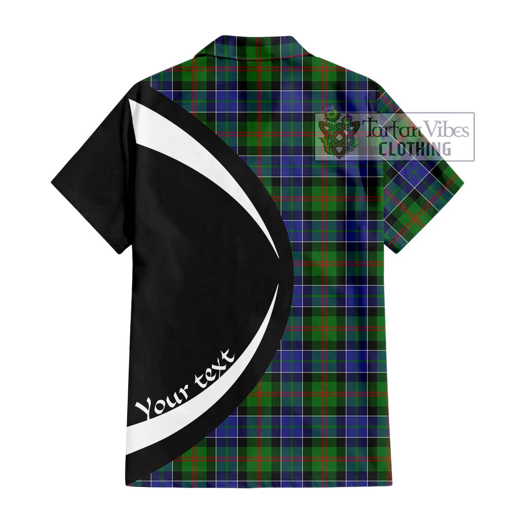 Paterson Tartan Short Sleeve Button Up with Family Crest Circle Style - Tartan Vibes Clothing