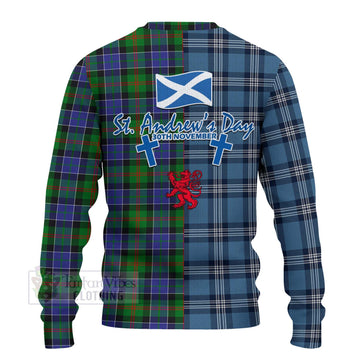 Paterson Tartan Knitted Sweater Happy St. Andrew's Day Half Tartan Style