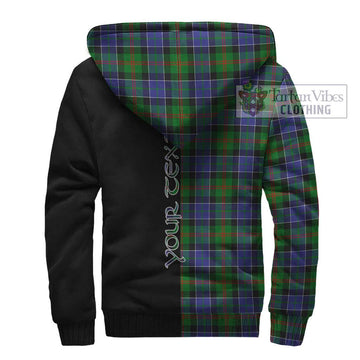 Paterson Tartan Sherpa Hoodie with Family Crest and Half Of Me Style