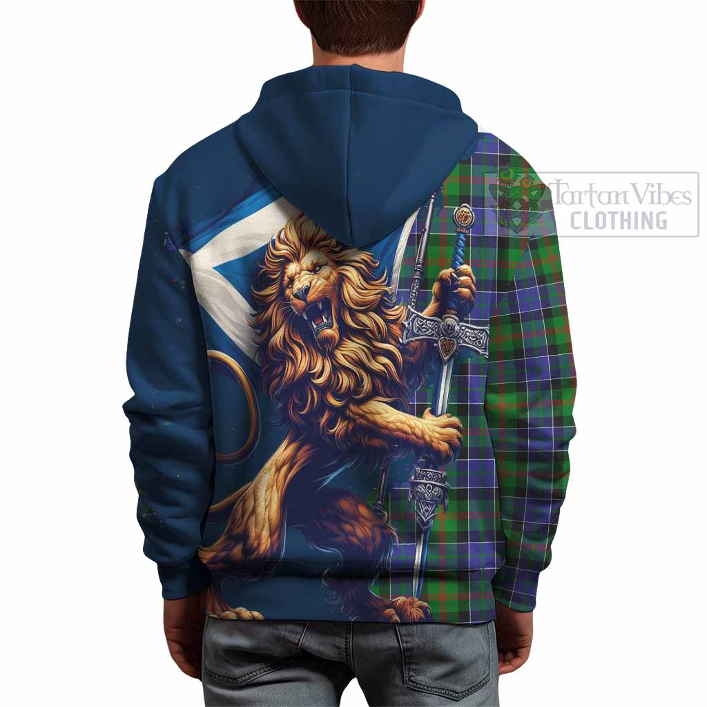 Tartan Vibes Clothing Paterson Tartan Family Crest Hoodie with Scottish Majestic Lion