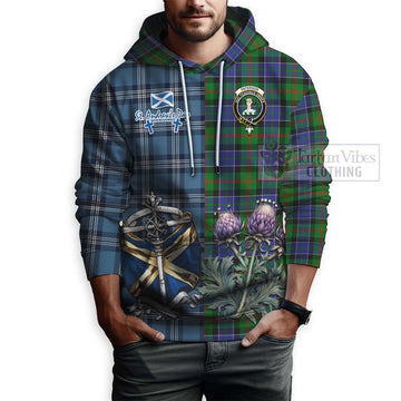 Paterson Tartan Hoodie Happy St. Andrew's Day Half Tartan Style