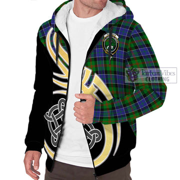 Paterson Tartan Sherpa Hoodie with Family Crest and Celtic Symbol Style