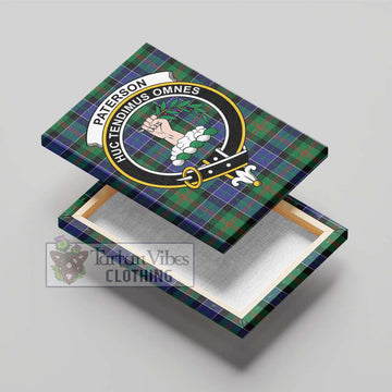 Paterson Tartan Canvas Print Wall Art with Family Crest