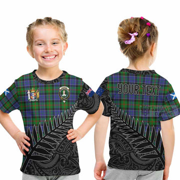 Paterson Crest Tartan Kid T-Shirt with New Zealand Silver Fern Half Style