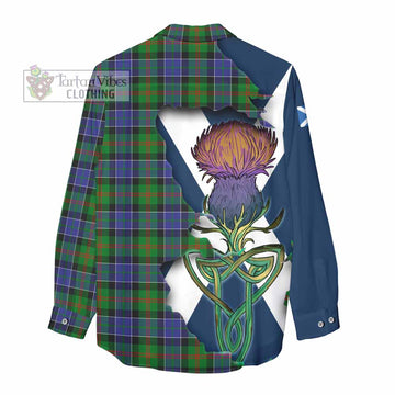 Paterson Tartan Family Crest Women's Casual Shirt Scottish Thistle Celtic Inspired - Tartan Vibes Clothing
