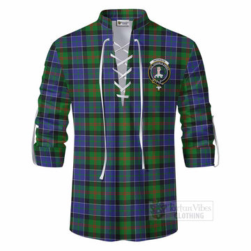 Paterson Tartan Ghillie Kilt Shirt with Family Crest DNA In Me Style