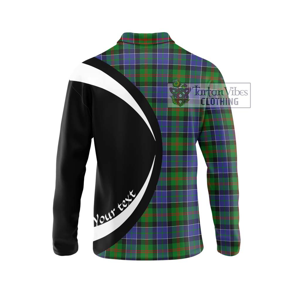 Paterson Tartan Long Sleeve Polo Shirt with Family Crest Circle Style - Tartan Vibes Clothing