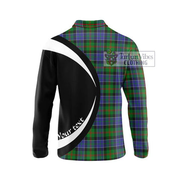 Paterson Tartan Long Sleeve Polo Shirt with Family Crest Circle Style