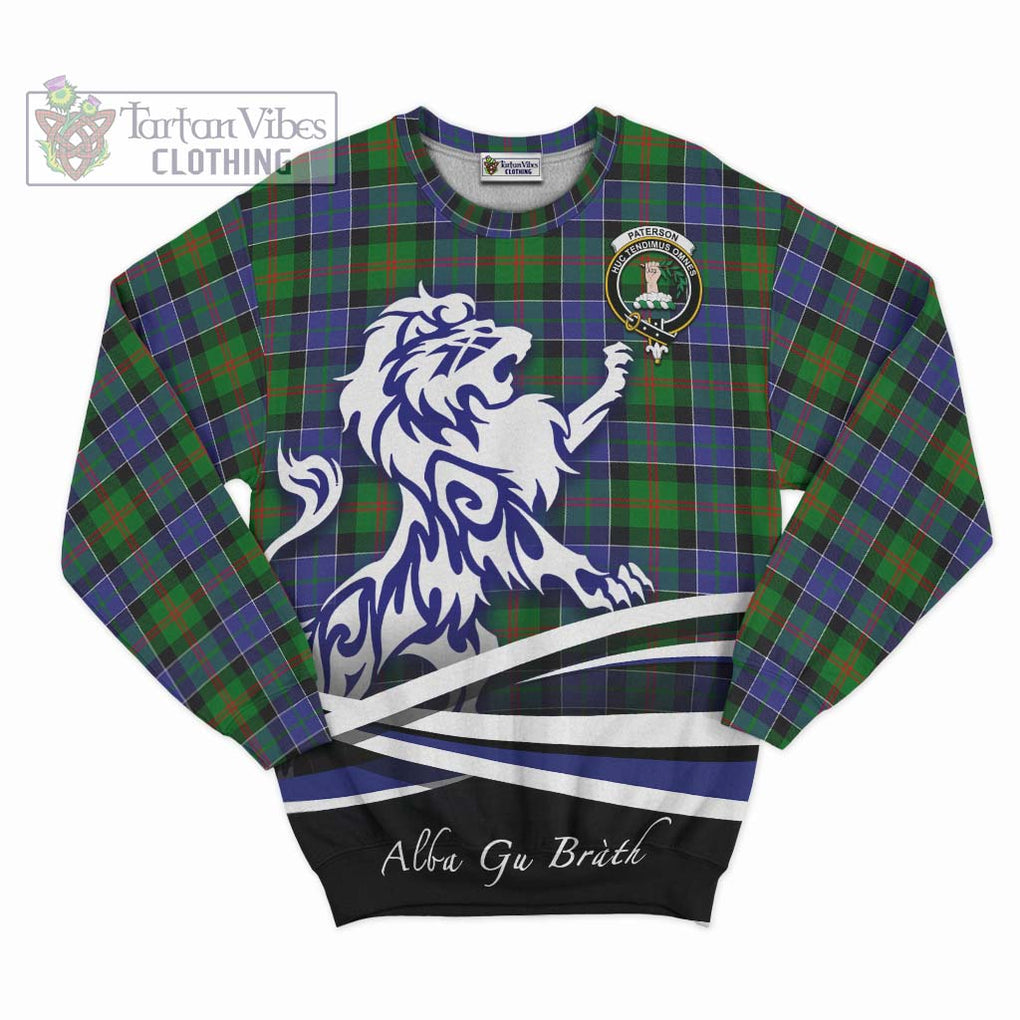 Paterson Tartan Sweatshirt with Alba Gu Brath Regal Lion Emblem - Tartanvibesclothing Shop