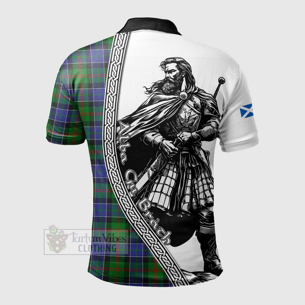 Tartan Vibes Clothing Paterson Tartan Clan Crest Polo Shirt with Highlander Warrior Celtic Style