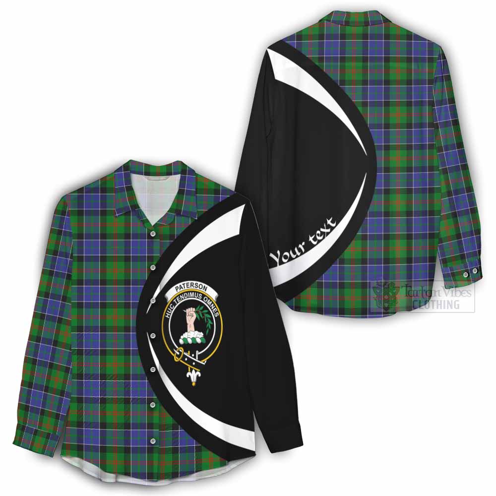 Tartan Vibes Clothing Paterson Tartan Women's Casual Shirt with Family Crest Circle Style