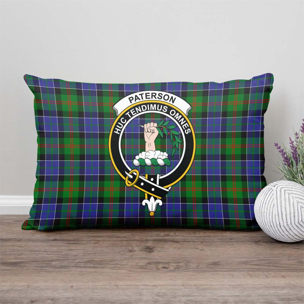 Paterson Tartan Pillow Cover with Family Crest Rectangle Pillow Cover - Tartanvibesclothing