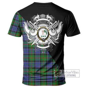 Paterson Tartan T-Shirt with Family Crest and Military Logo Style