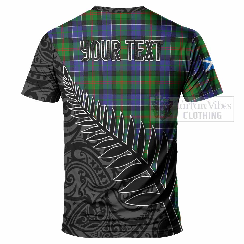 Tartan Vibes Clothing Paterson Crest Tartan T-Shirt with New Zealand Silver Fern Half Style