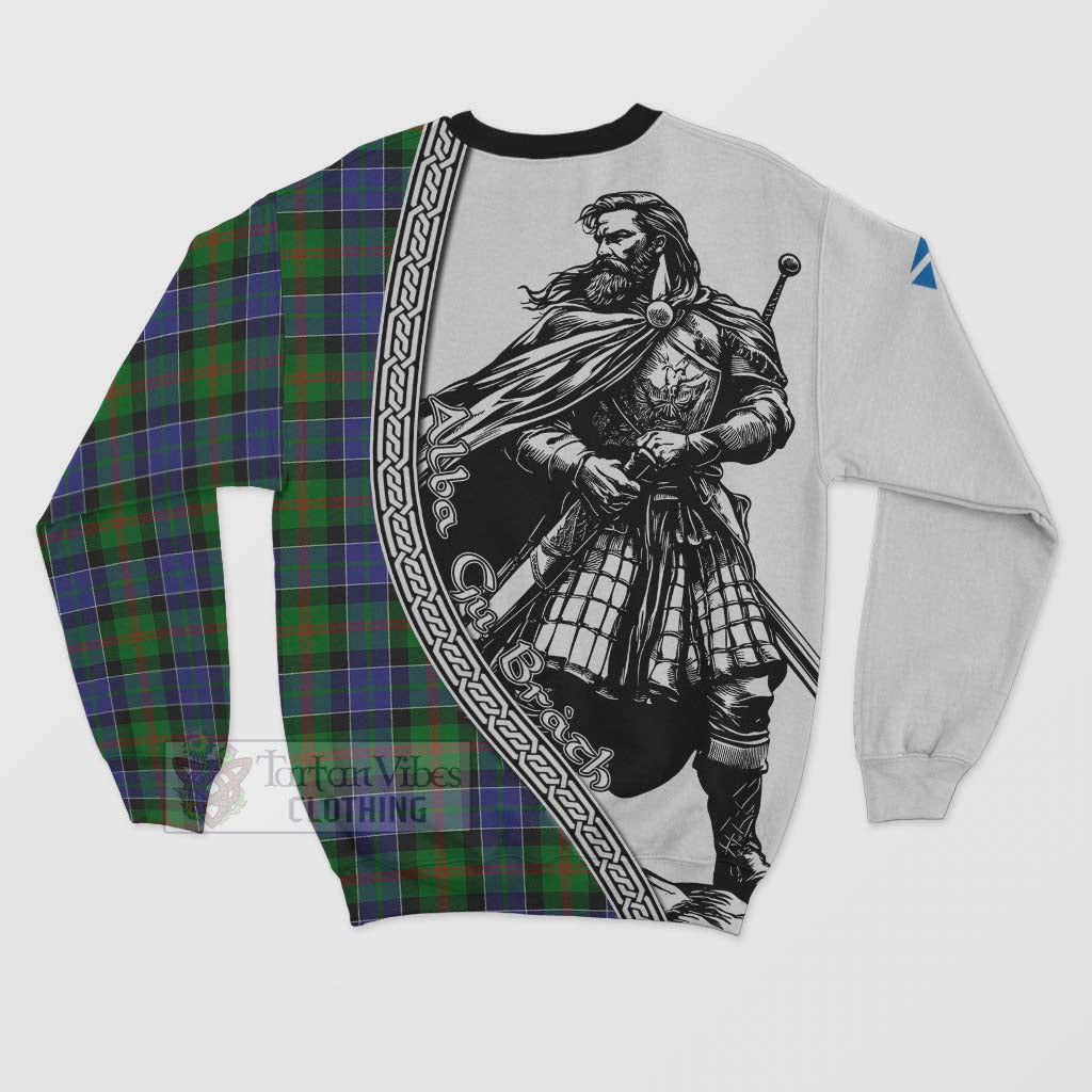 Tartan Vibes Clothing Paterson Tartan Clan Crest Sweatshirt with Highlander Warrior Celtic Style