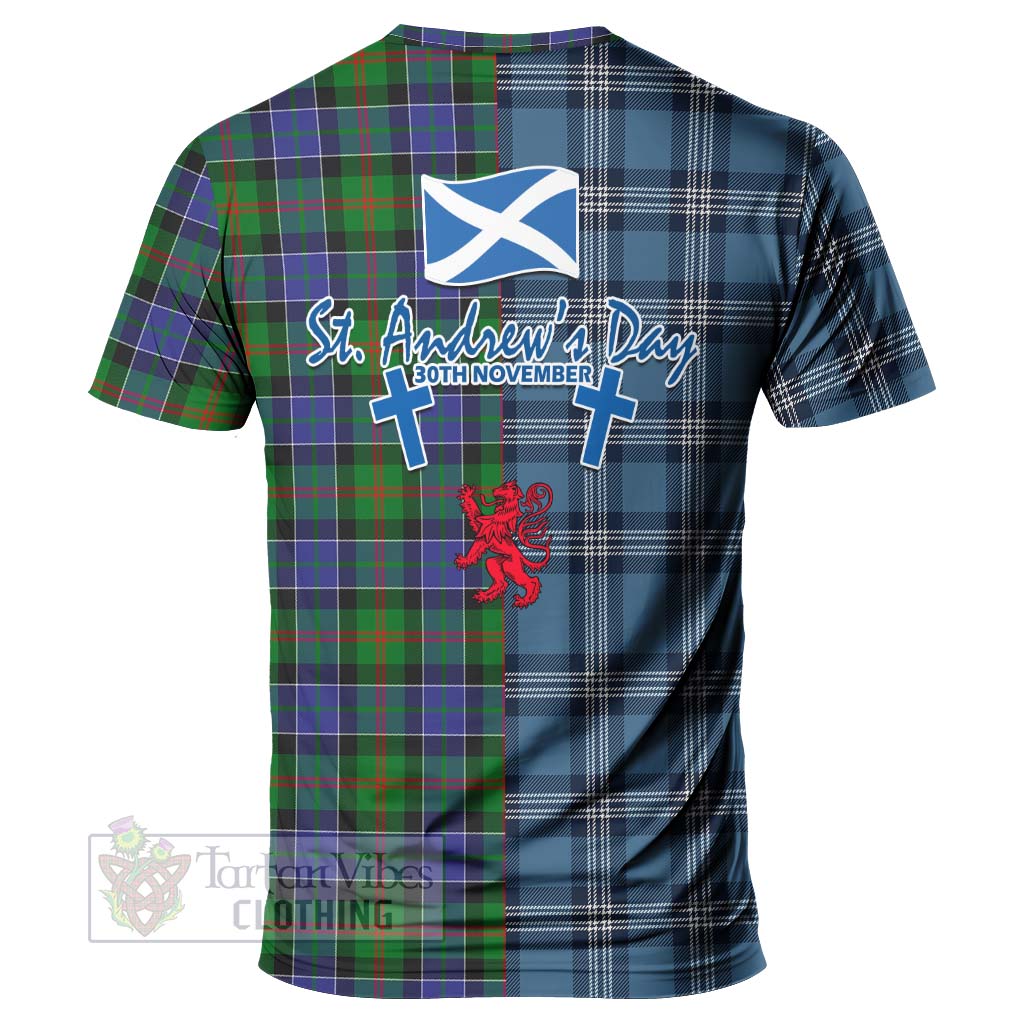 Tartan Vibes Clothing Paterson Tartan T-Shirt Happy St. Andrew's Day Half Tartan Style