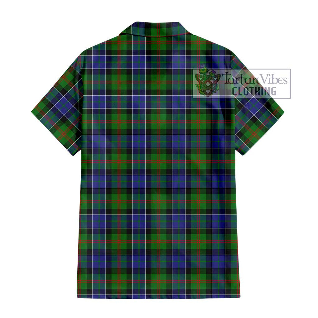 Paterson Tartan Short Sleeve Button Shirt with Family Crest DNA In Me Style - Tartanvibesclothing Shop