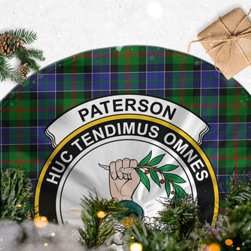 Paterson Tartan Christmas Tree Skirt with Family Crest