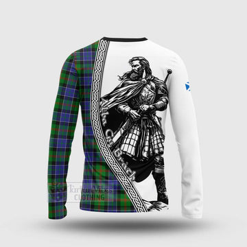 Paterson Tartan Clan Crest Long Sleeve T-Shirt with Highlander Warrior Celtic Style