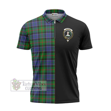 Paterson Tartan Zipper Polo Shirt with Family Crest and Half Of Me Style