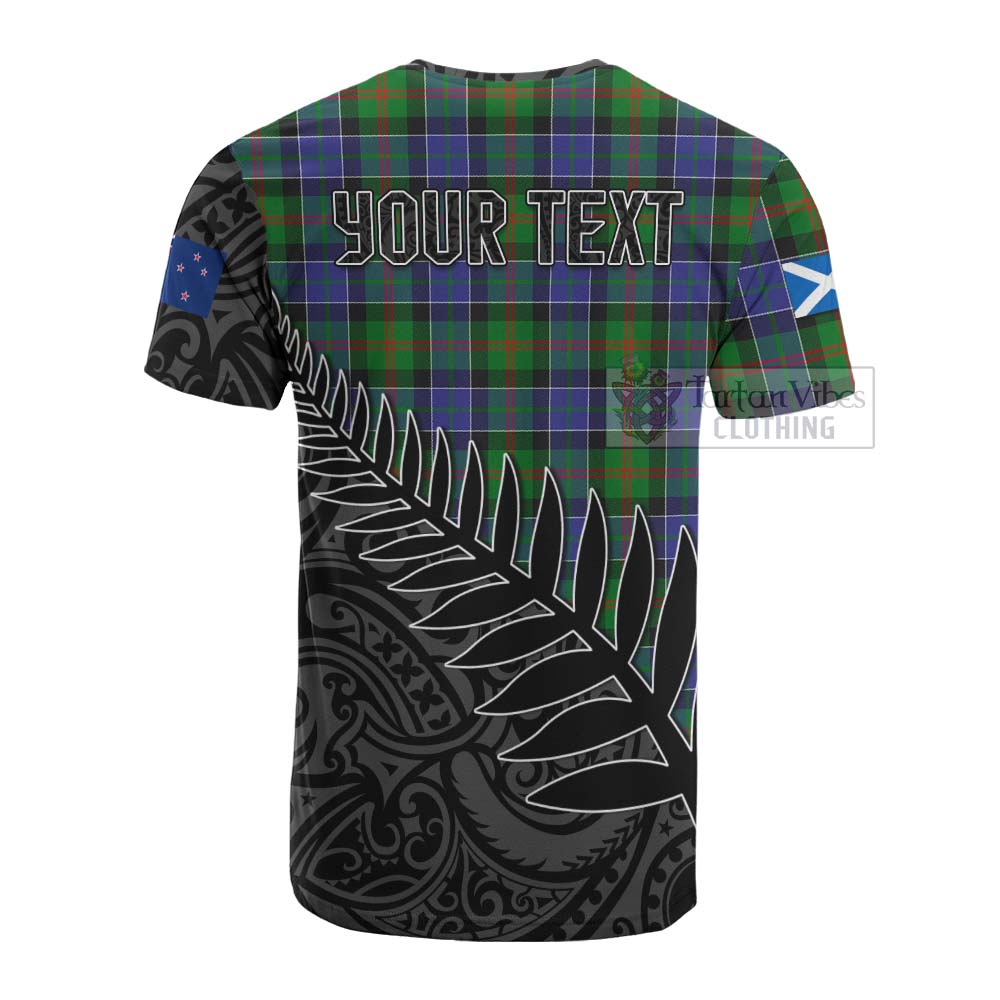 Tartan Vibes Clothing Paterson Crest Tartan Cotton T-shirt with New Zealand Silver Fern Half Style