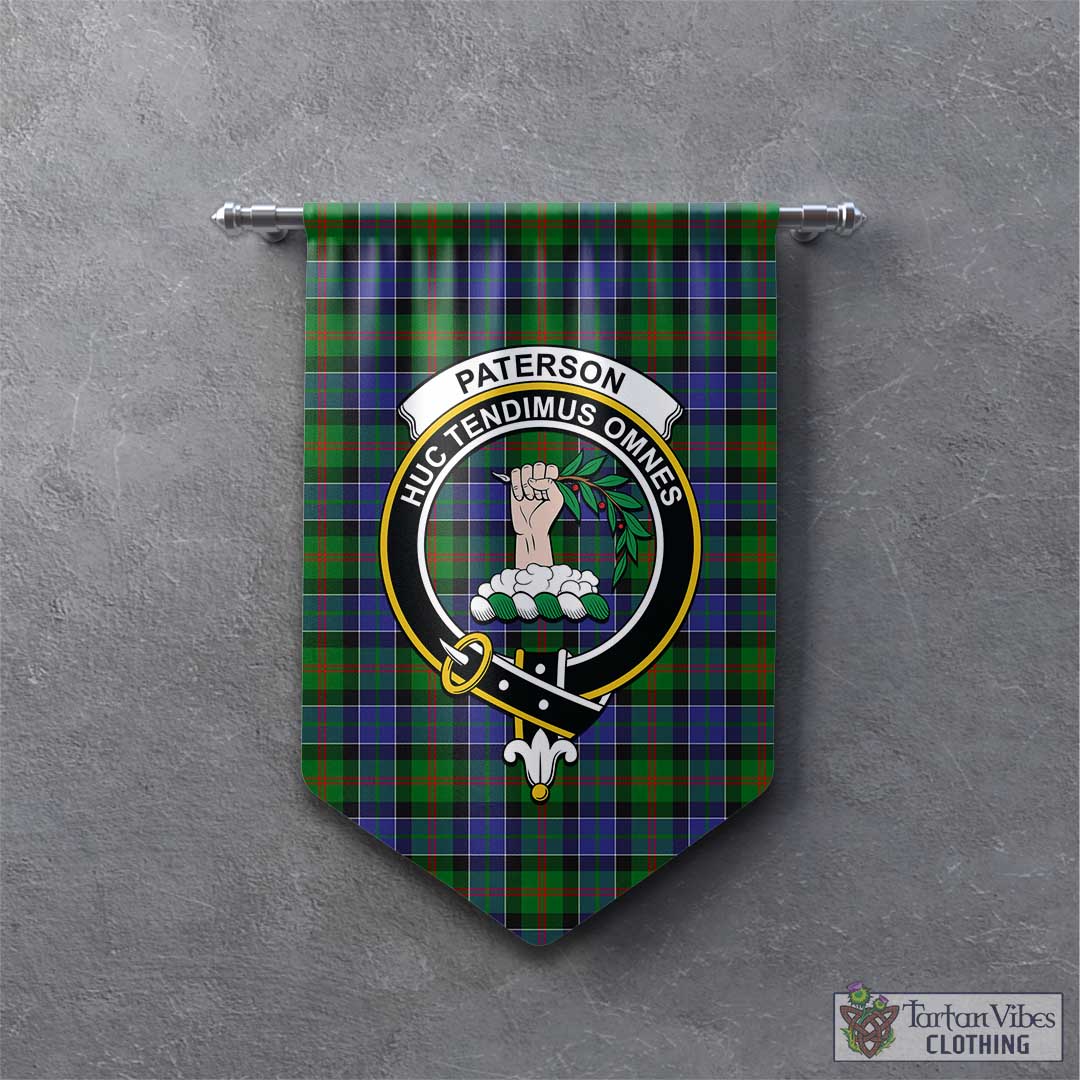 Tartan Vibes Clothing Paterson Tartan Gonfalon, Tartan Banner with Family Crest