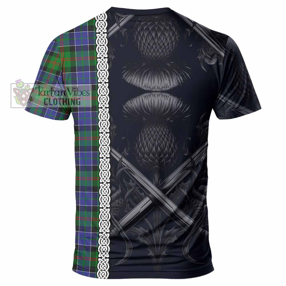 Tartan Vibes Clothing Paterson Tartan T-Shirt with Family Crest Cross Sword Thistle Celtic Vibes