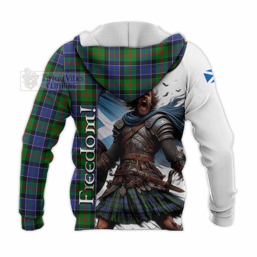 Tartan Vibes Clothing Paterson Crest Tartan Knitted Hoodie Inspired by the Freedom of Scottish Warrior