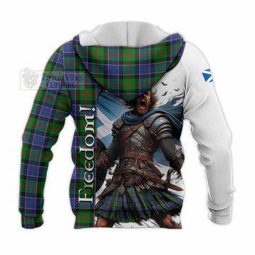 Paterson Crest Tartan Knitted Hoodie Inspired by the Freedom of Scottish Warrior